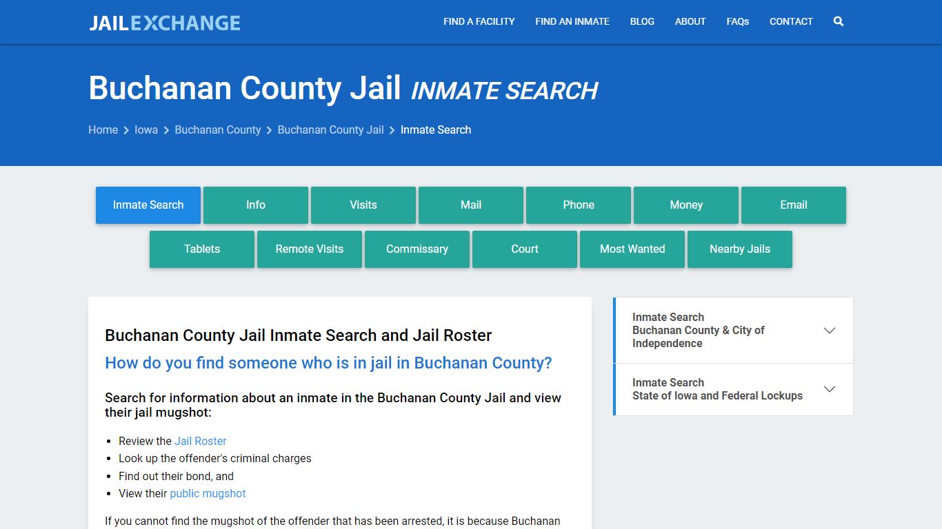 Inmate Search: Roster & Mugshots - Buchanan County Jail, IA