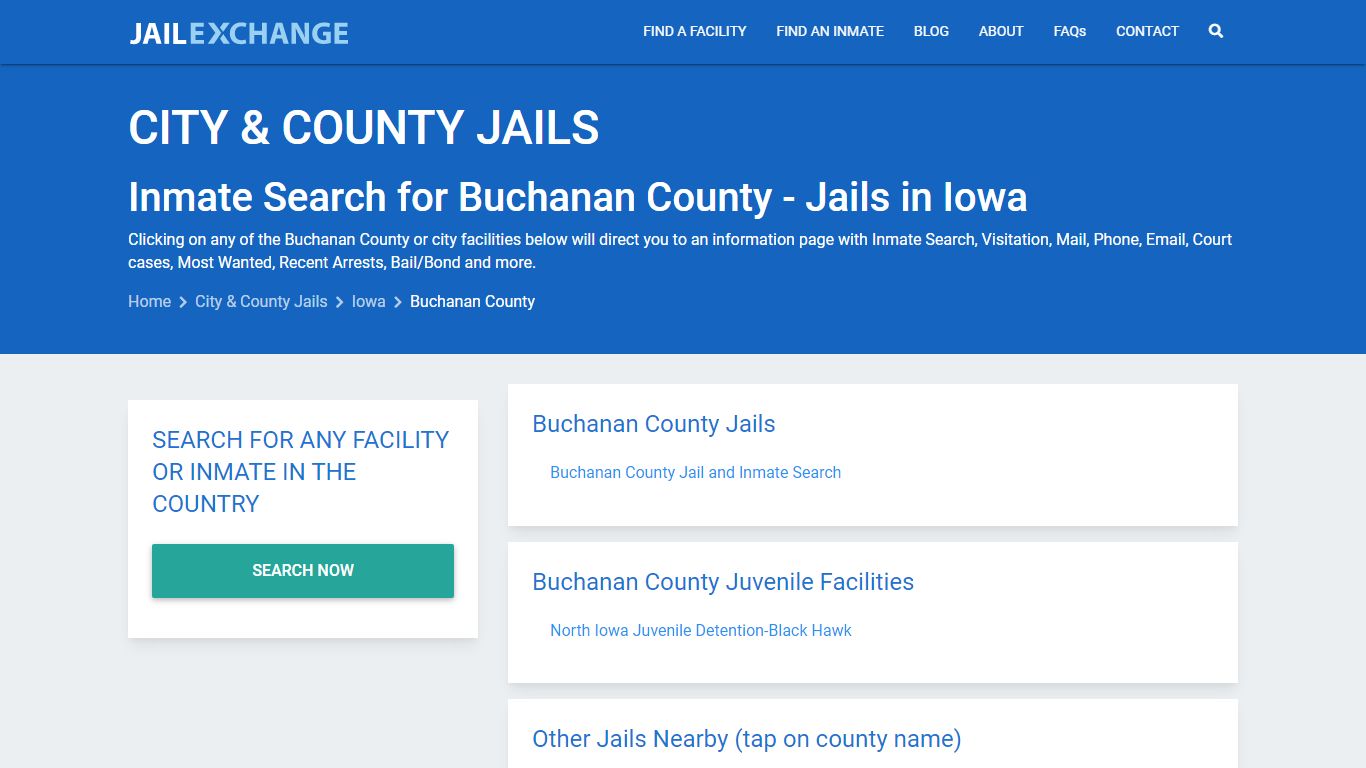 Inmate Search for Buchanan County | Jails in Iowa - Jail Exchange