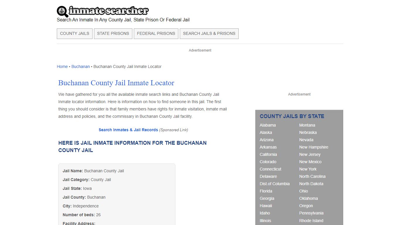 Buchanan County Jail Inmate Locator - Inmate Searcher